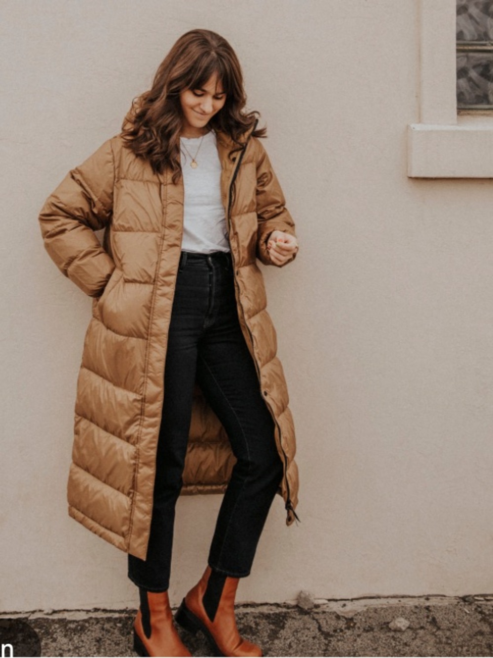 Oversized Tan puffer jacket Nordstrom M
